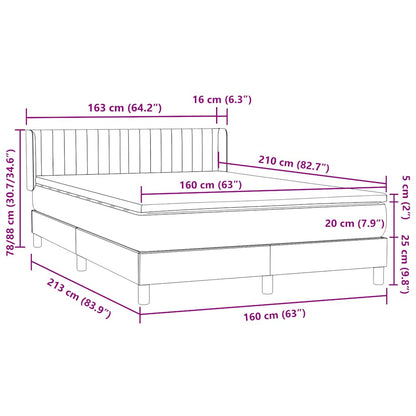 Boxspring met matras fluweel roze 160x210 cm