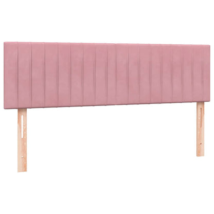 Boxspring met matras fluweel roze 160x210 cm