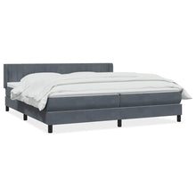 Boxspring met matras fluweel donkergrijs 180x210 cm