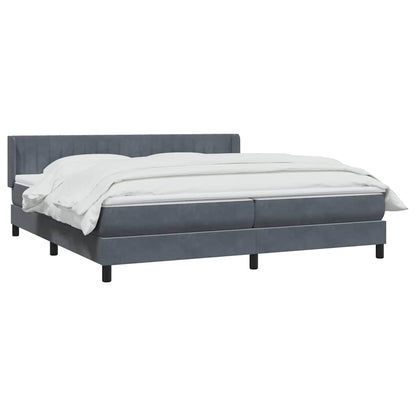 Boxspring met matras fluweel donkergrijs 180x210 cm