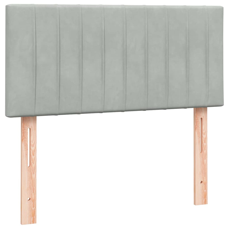 Boxspring met matras fluweel lichtgrijs 80x220 cm
