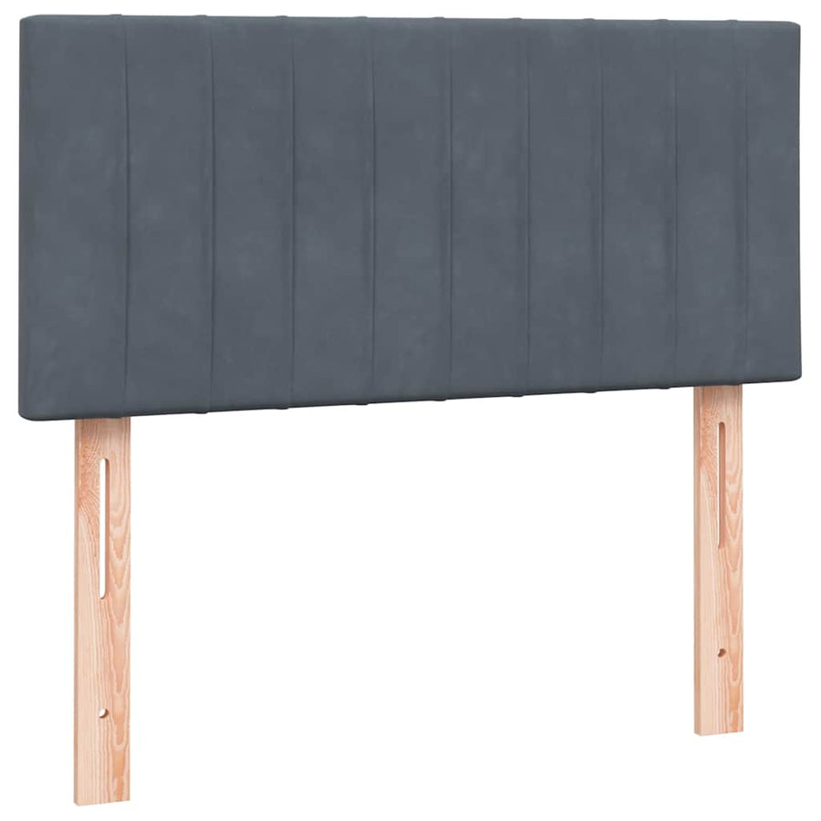 Boxspring met matras fluweel donkergrijs 80x220 cm