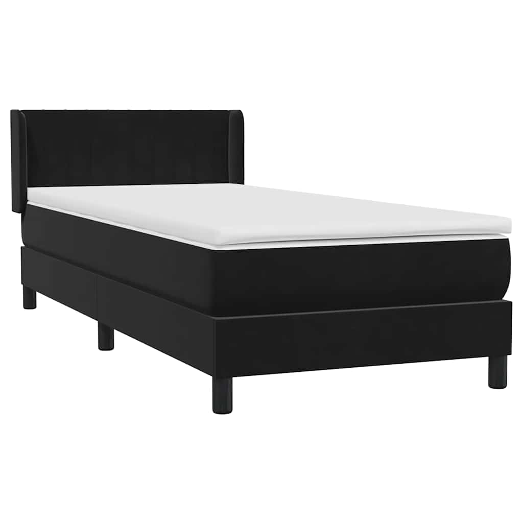 Boxspring met matras fluweel zwart 80x220 cm