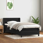 Boxspring met matras 80x220 cm zwart fluweel