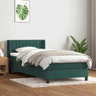 Boxspring met matras 80x220 cm donkergroen fluweel