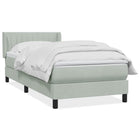 Box spring bed with velvet mattress light gray 90x220 cm