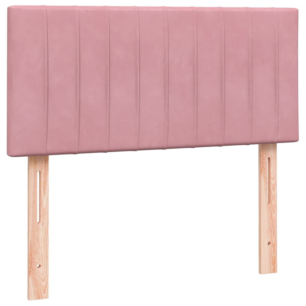 Boxspring met matras fluweel roze 90x220 cm
