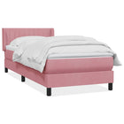 Boxspring met matras 90x220 cm fluweel roze