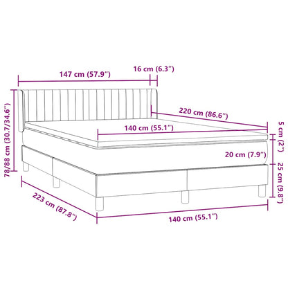 Boxspring met matras fluweel roze 140x220 cm