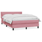 Box spring with velvet pink mattress 140x220 cm