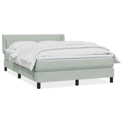 Boxspring met matras fluweel lichtgrijs 160x220 cm
