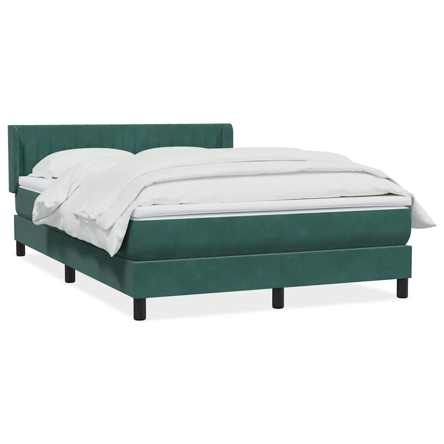 Boxspring met matras fluweel donkergroen 160x220 cm