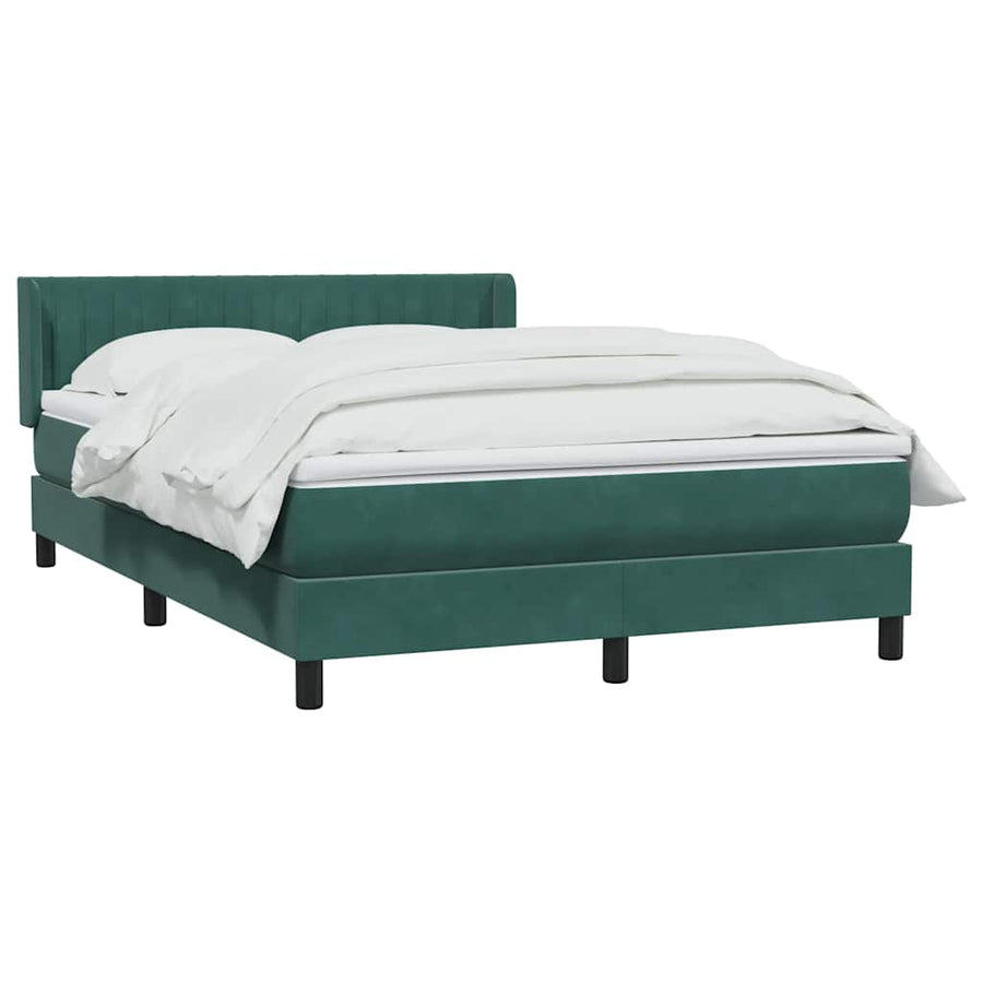 Boxspring met matras fluweel donkergroen 160x220 cm