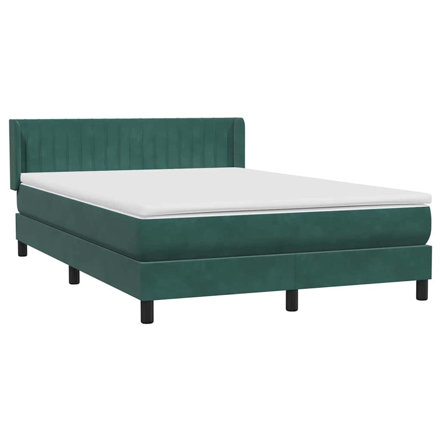 Boxspring met matras fluweel donkergroen 160x220 cm
