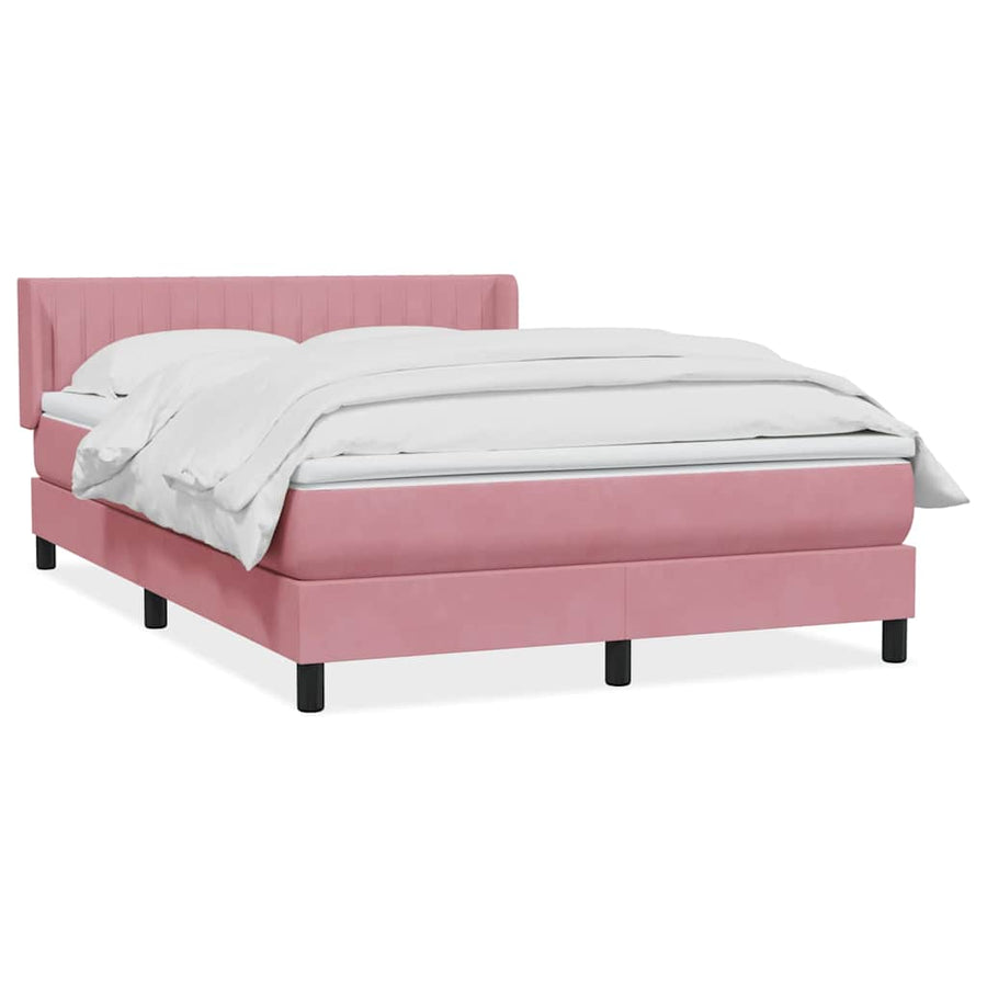 Boxspring met matras fluweel roze 160x220 cm