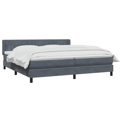 Boxspring met matras fluweel donkergrijs 180x220 cm