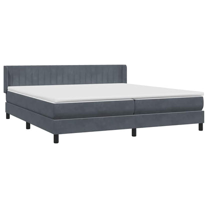 Boxspring met matras fluweel donkergrijs 180x220 cm