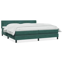 Boxspring met matras fluweel donkergroen 180x220 cm