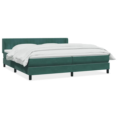 Boxspring met matras fluweel donkergroen 180x220 cm