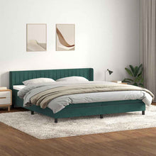 Boxspring met matras fluweel donkergroen 180x220 cm