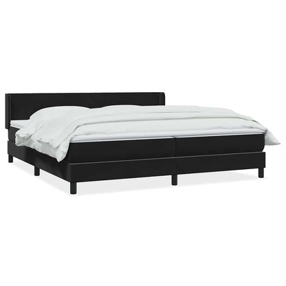 Boxspring met matras fluweel zwart 200x220 cm