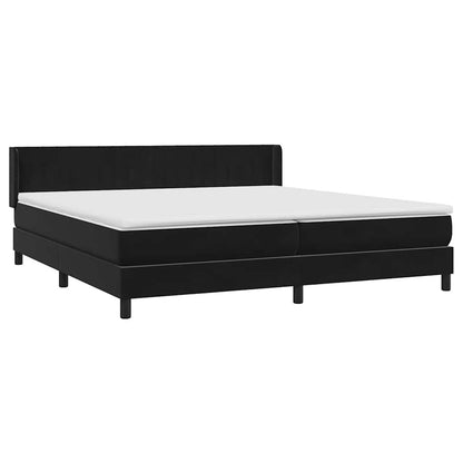 Boxspring met matras fluweel zwart 200x220 cm