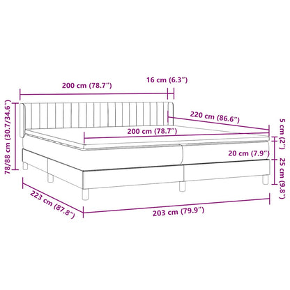 Boxspring met matras fluweel roze 200x220 cm