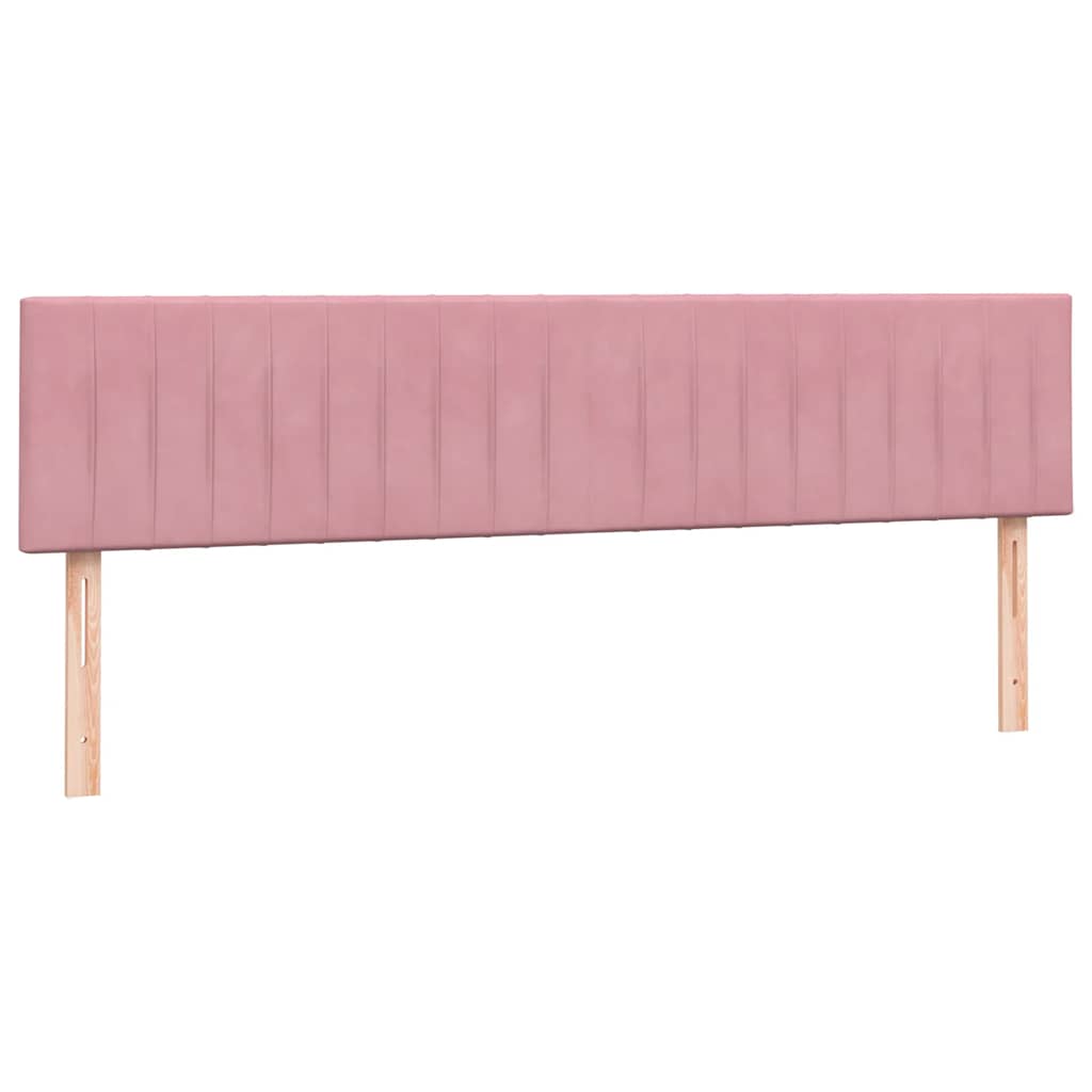 Boxspring met matras fluweel roze 200x220 cm