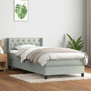 Boxspring met matras 80x210 cm lichtgrijs fluweel