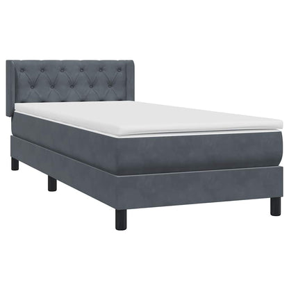 Boxspring met matras fluweel donkergrijs 80x210 cm