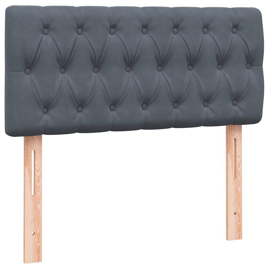 Boxspring met matras fluweel donkergrijs 80x210 cm