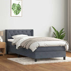 Boxspring met matras 80x210 cm fluweel donkergrijs