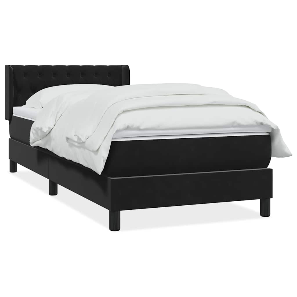 Boxspring met matras fluweel zwart 90x210 cm