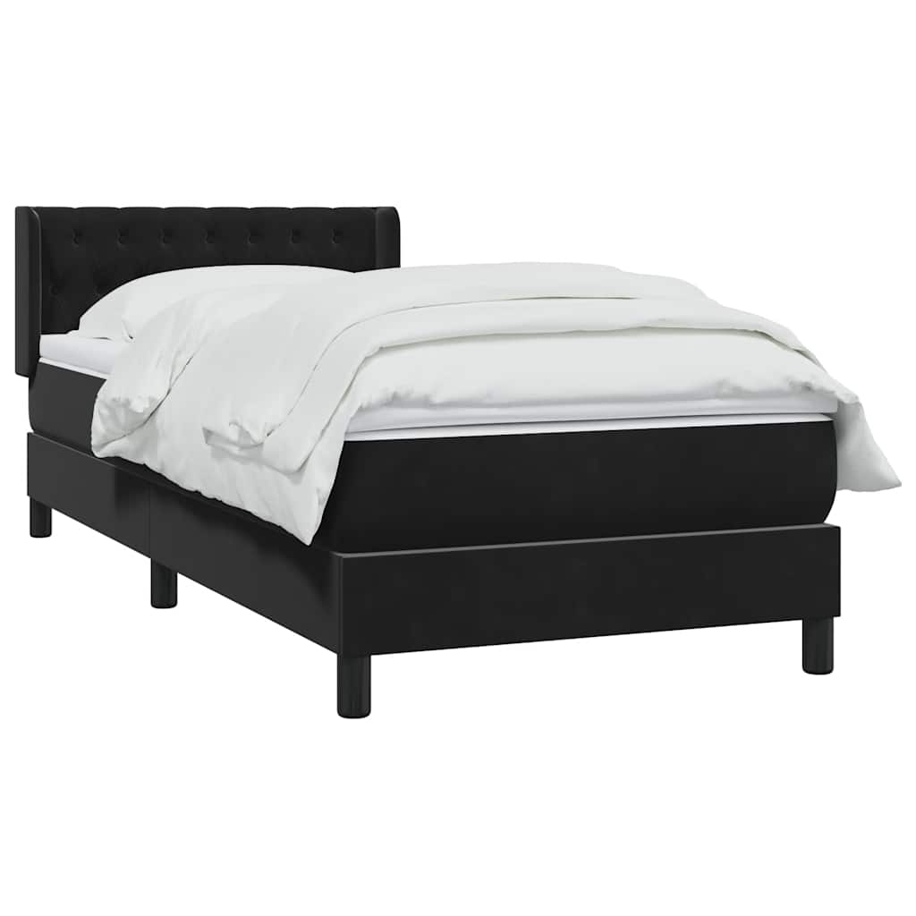 Boxspring met matras fluweel zwart 90x210 cm