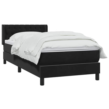 Boxspring met matras fluweel zwart 90x210 cm
