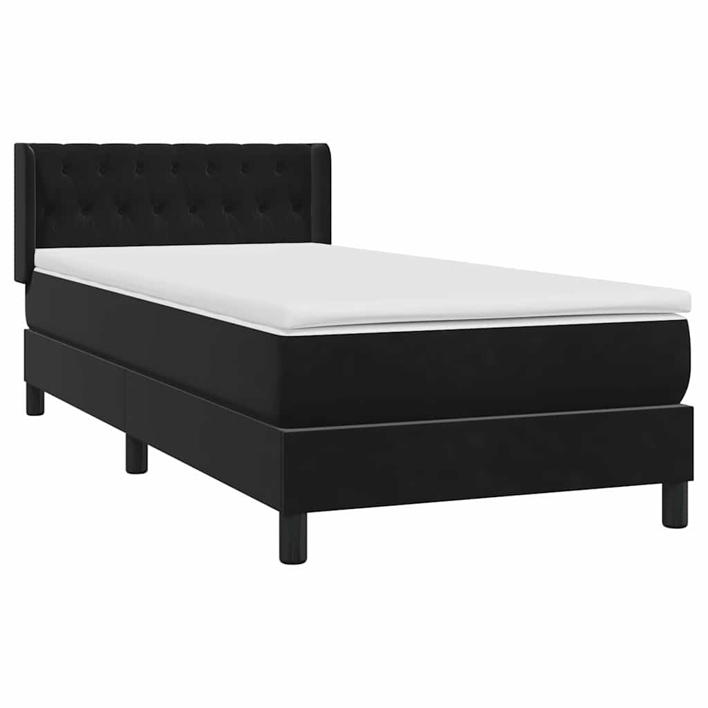 Boxspring met matras fluweel zwart 90x210 cm