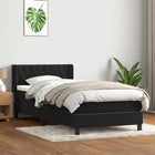 Boxspring 90x210 cm fluweel zwart met matras
