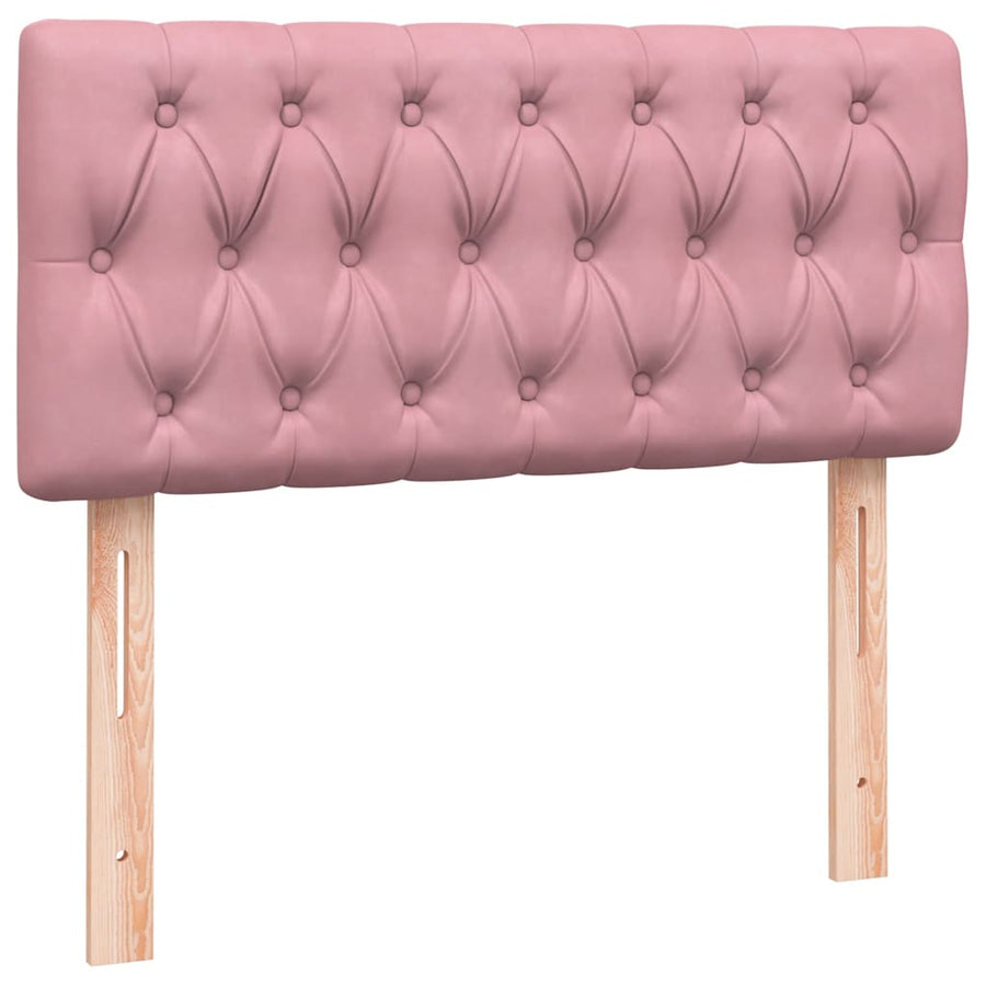 Boxspring met matras fluweel roze 90x210 cm