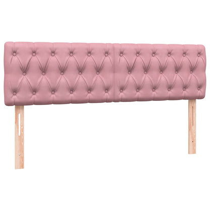 Boxspring met matras fluweel roze 140x210 cm