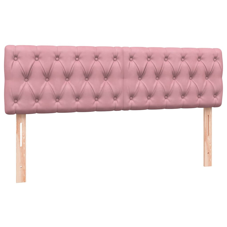 Boxspring met matras fluweel roze 140x210 cm