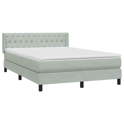 Boxspring met matras fluweel lichtgrijs 160x210 cm