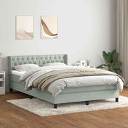 Boxspring met matras 160x210 cm lichtgrijs
