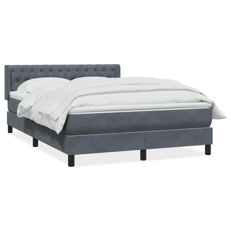 Boxspring met matras fluweel donkergrijs 160x210 cm
