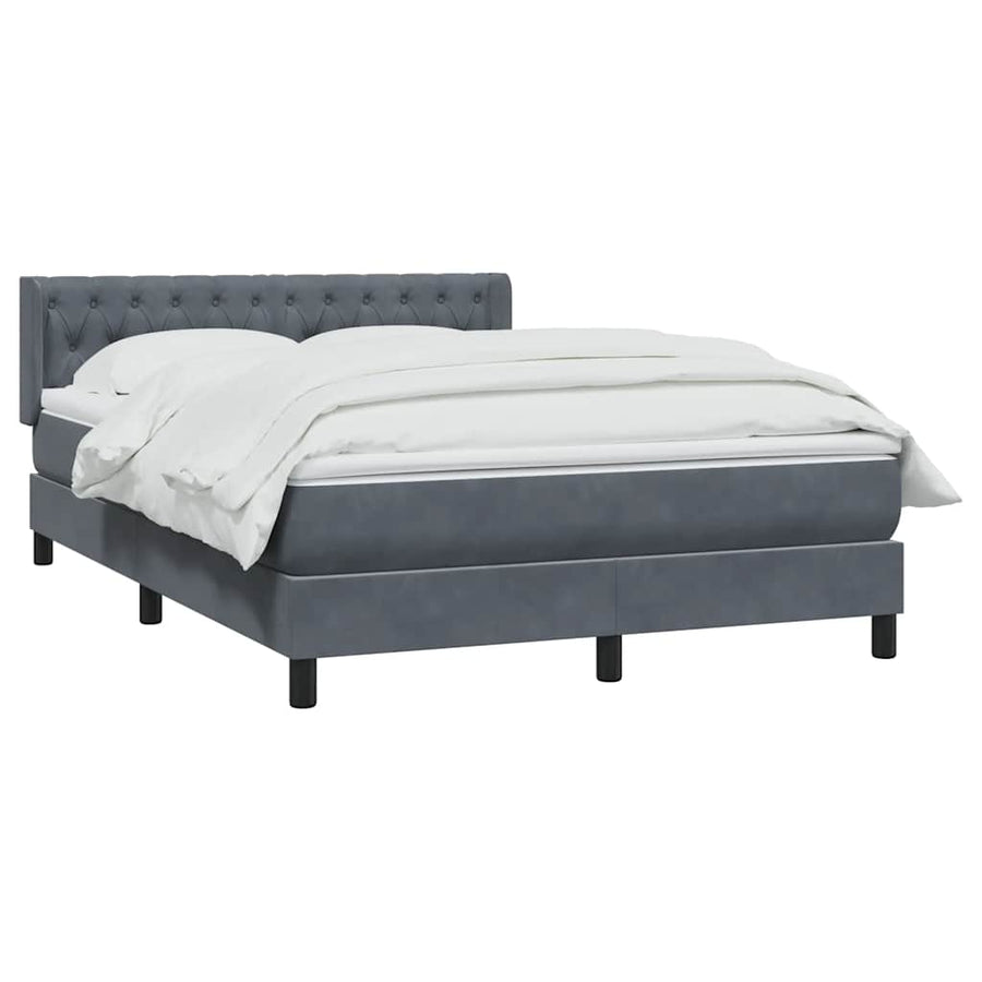 Boxspring met matras fluweel donkergrijs 160x210 cm