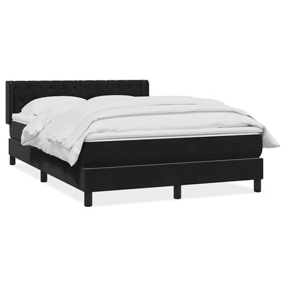 Boxspring met matras fluweel zwart 160x210 cm