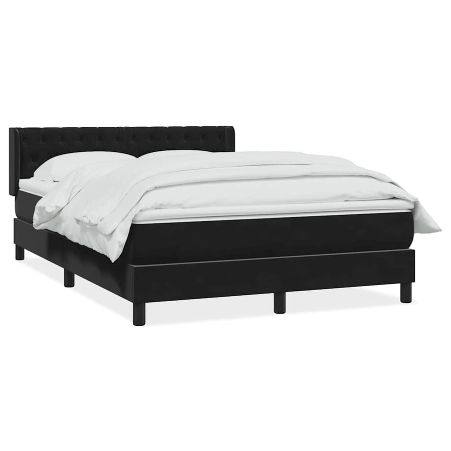 Boxspring met matras fluweel zwart 160x210 cm