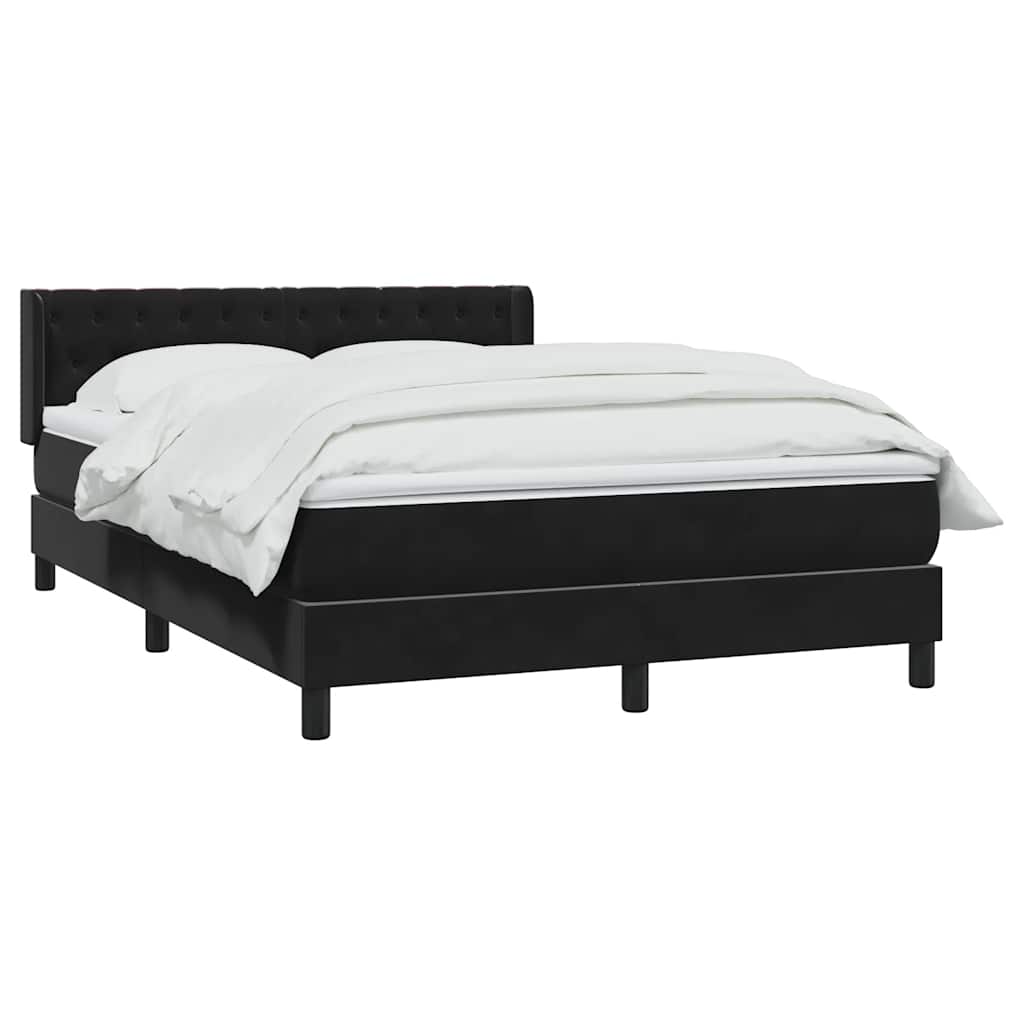 Boxspring met matras fluweel zwart 160x210 cm