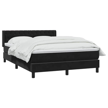 Boxspring met matras fluweel zwart 160x210 cm
