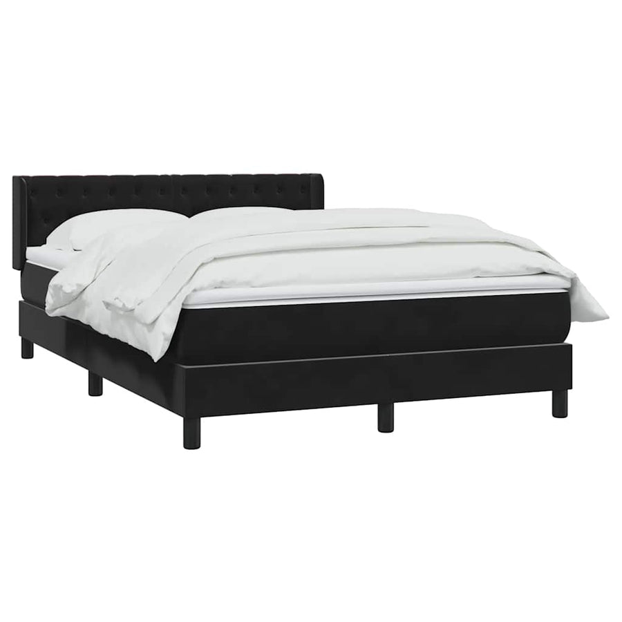 Boxspring met matras fluweel zwart 160x210 cm