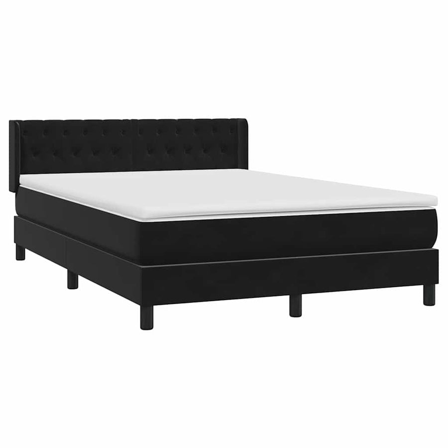 Boxspring met matras fluweel zwart 160x210 cm